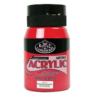 Farba akrylowa R&L 500ml, Czerwona jasna - Naphtolene Carmine